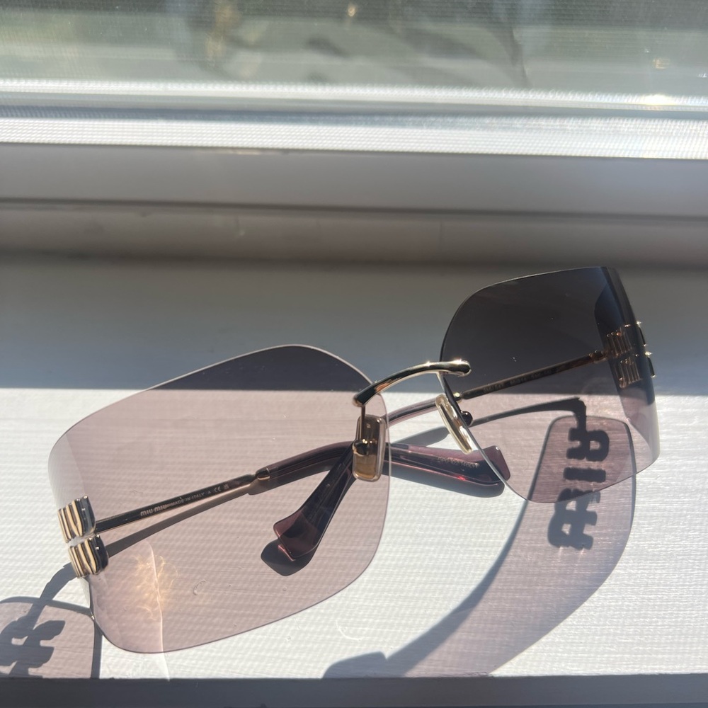 Miu Miu Gold and Black Sunglasses
